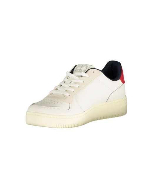 Tommy Hilfiger White Bianco Polyurethane Men Sneaker for men