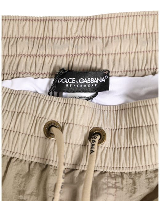 Dolce & Gabbana Natural Nylon Beachwear Boxer Short Swimwear for men