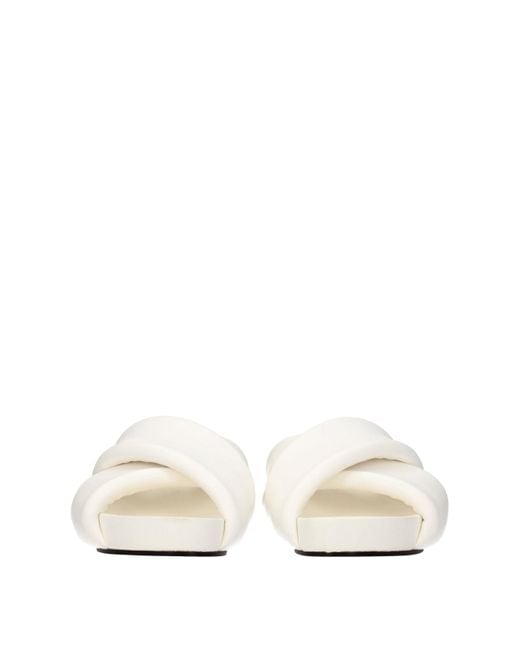 Jil Sander White Puffy Sandals Platform