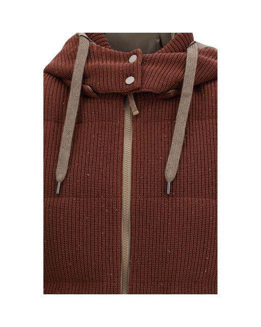 Brunello Cucinelli Brown Cotton Sleveless Jacket