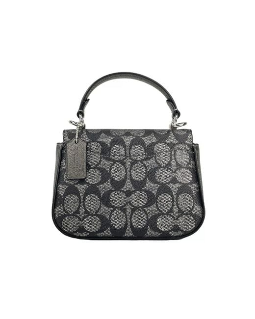 COACH Black Lysa Top Handle Bag Crossbody Gun Metal