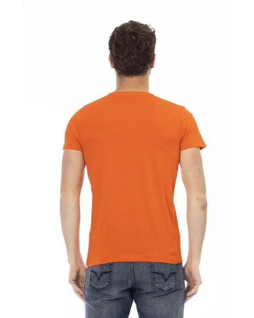 TRUSSARDI ACTION Orange Cotton Men T for men