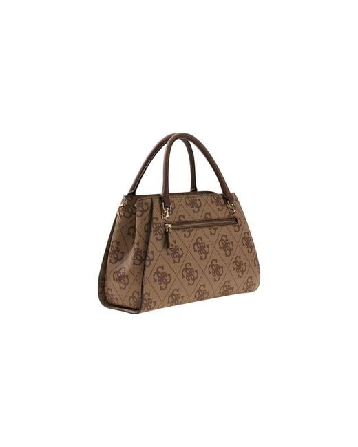 Guess Brown Bicolor Polyethylene Handbag