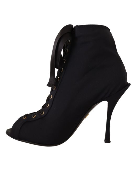 Dolce & Gabbana Black Stretch Jersey Booties
