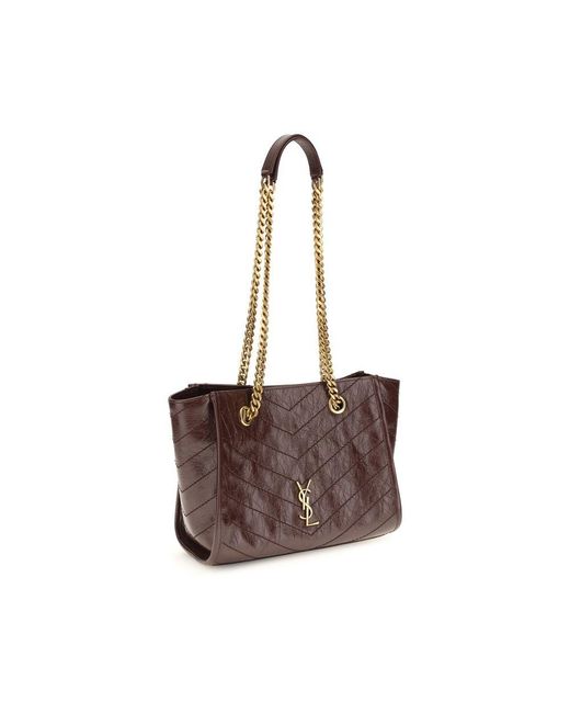 Saint Laurent Brown Calf Leather Bos Taurus Shoulder Bag