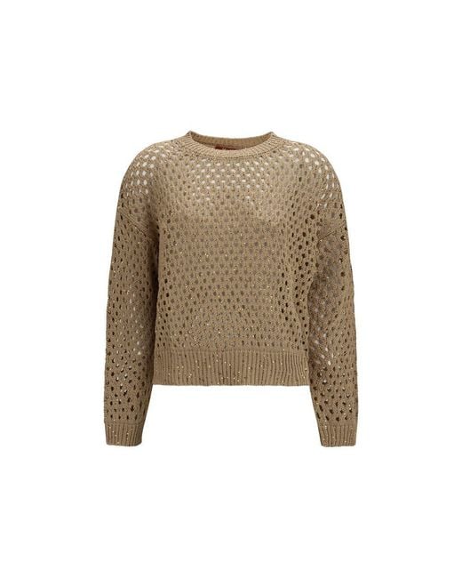 Max Mara Natural Beige Cotton Sweatshirt