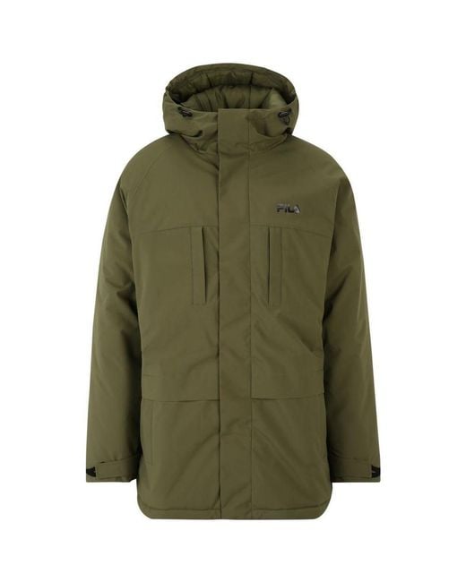 Fila Green Polyester Parka for men
