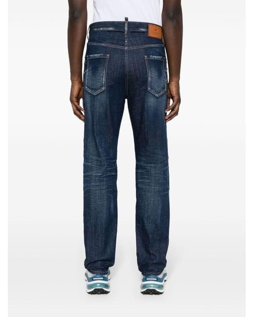 DSquared² Blue Mid-Rise Skinny Jeans for men