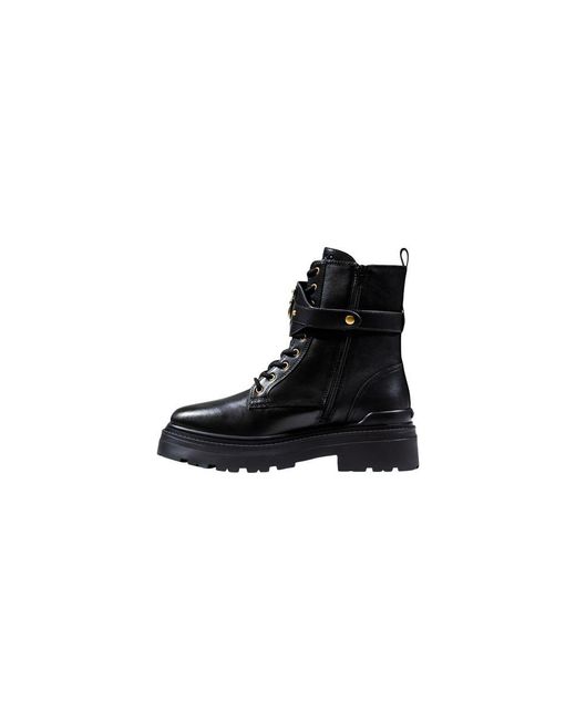 Pinko Black Leather Ankle Boots