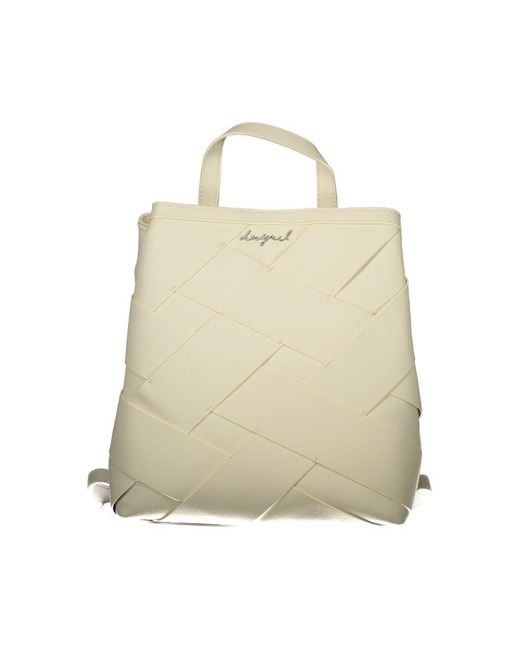 Desigual Natural Bianco Poliuretano Female Mini Backpack