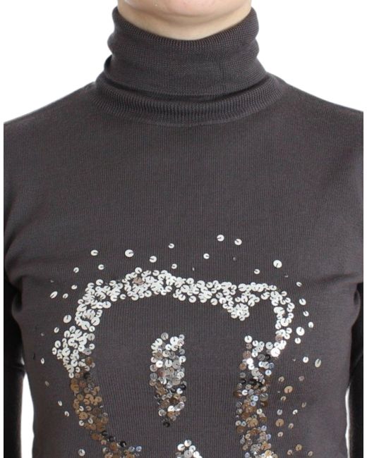 John Galliano Multicolor Turtleneck Cotton Sweater Brown Sig11968