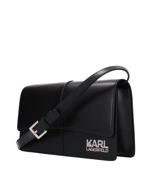 Karl Lagerfeld Black Kore Crossbody Bag Polyurethane