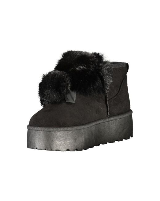 Laura Biagiotti Black Nero Polyester Woman Ankle Boot