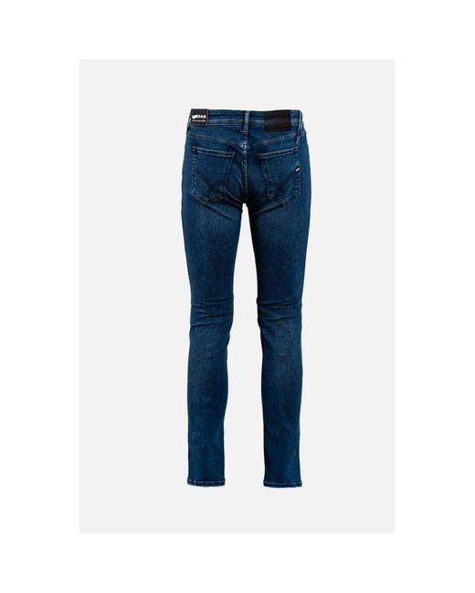 Gas Blue Cotton Skinny Jeans for men