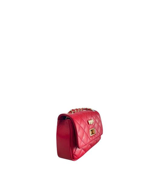 Baldinini Red Leather Crossbody Bag