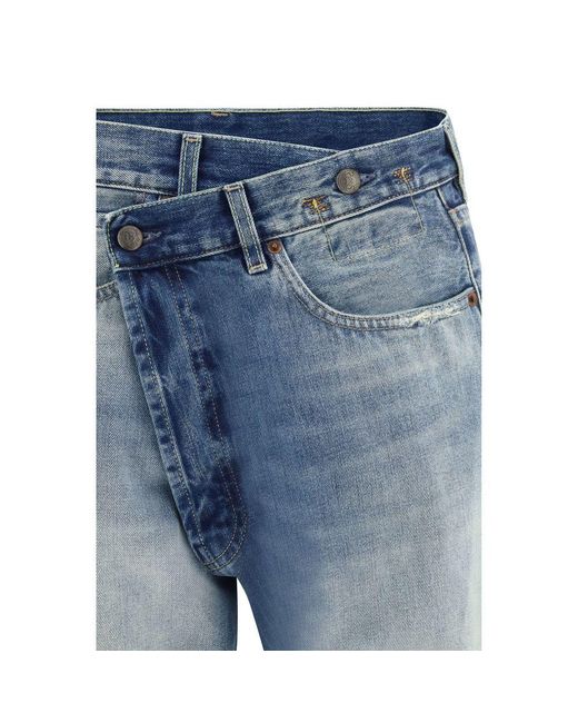 R13 Blue Cotton Straight