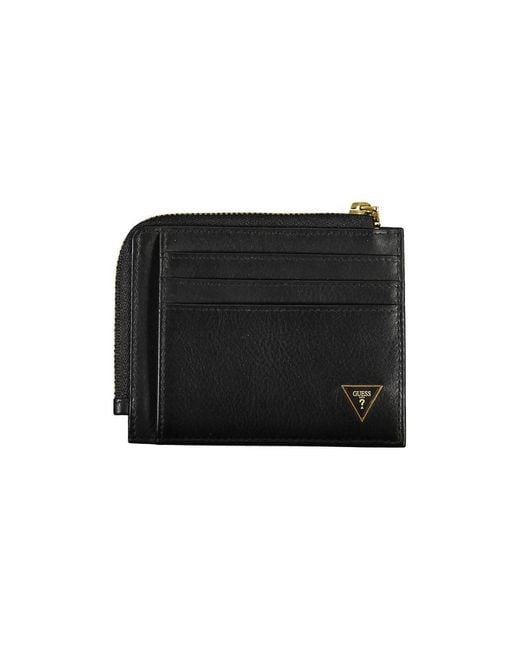Guess Black Sleek Leather Wallet With Rfid Block for men