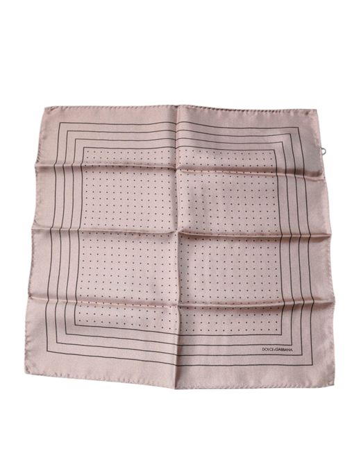 Dolce & Gabbana Pink Polka Dots Square Handkerchief Scarf for men
