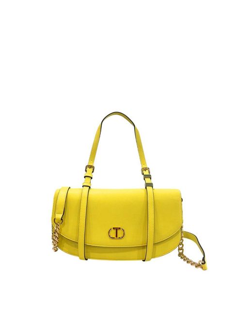 Twinset Yellow Pu Shoulder Bag