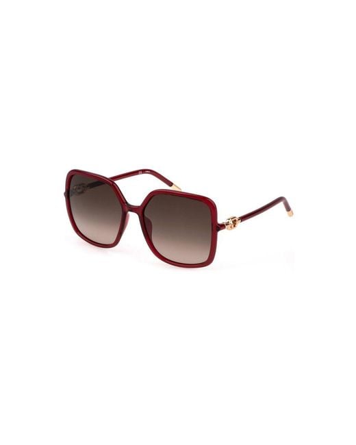 Furla Brown Red Polycarbonate Sunglasses