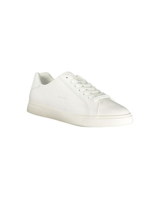 Calvin Klein White Polyurethane Men Sneaker for men