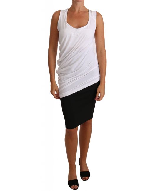 Roberto Cavalli Black Elegant Tie Back Tank Top Tee
