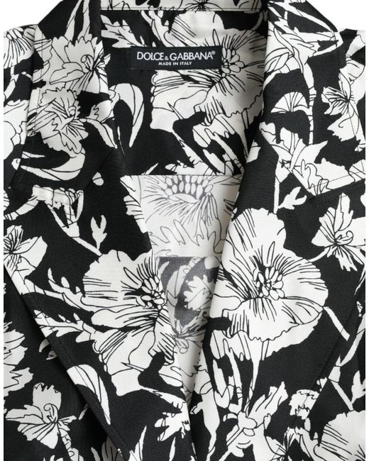 Dolce & Gabbana Gray Floral Button Down Casual Shirt for men