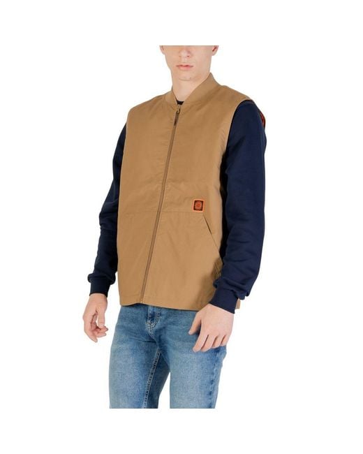 Vans Blue Beige Cotton Sleveless Jacket for men