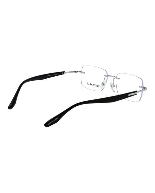 Trussardi Brown Silver Stainless Steel Glasses (frames) for men