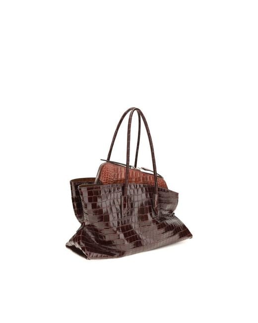 The Attico Brown Bordeaux Calf Leather Bos Taurus Shoulder Bag