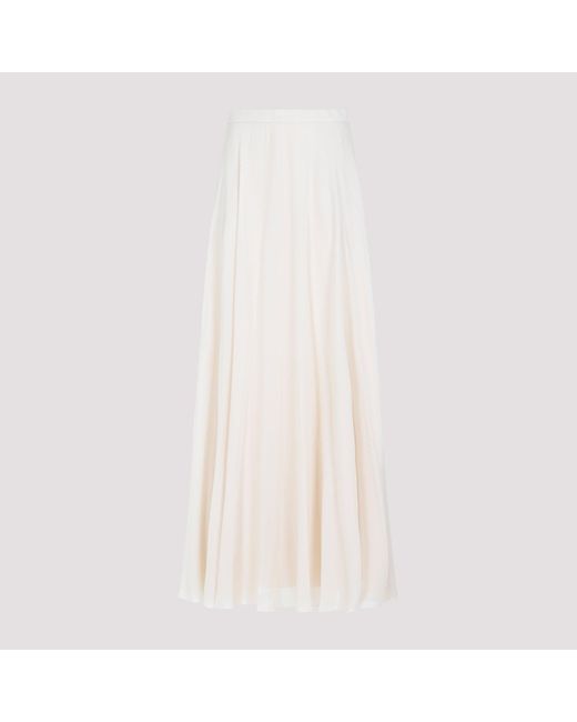 Ralph Lauren Collection White Ivory Maguire Maxi Full Skirt