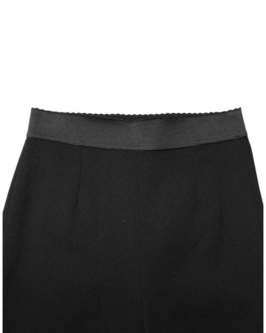 Dolce & Gabbana Black Wool Leggings Stretch Pants