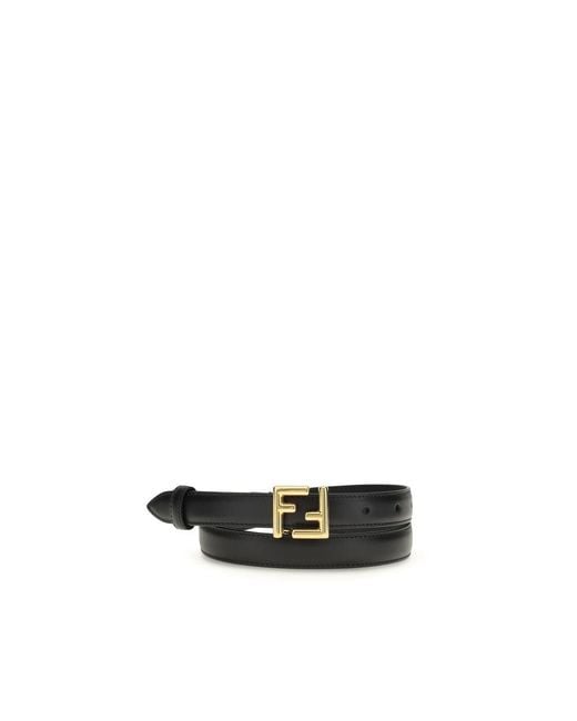 Fendi Black Calf Leather Bos Taurus Regular Belt