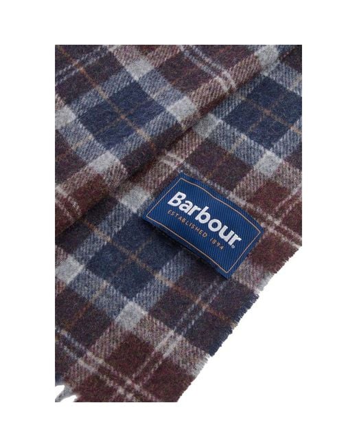Barbour Blue Bicolor Wool Scarf for men