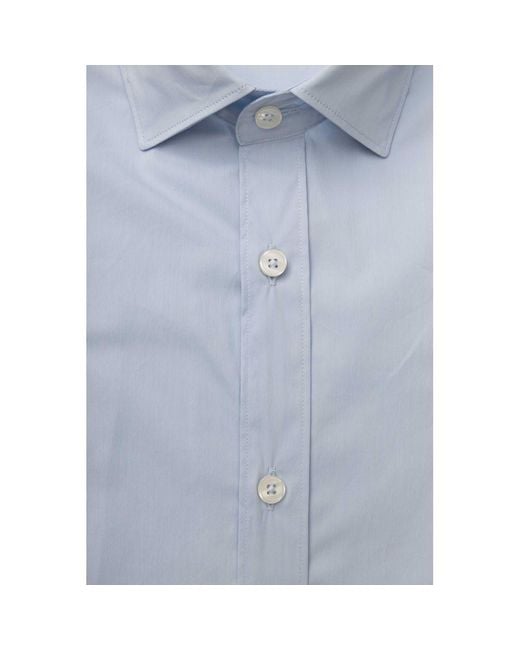 Bagutta Light Blue Cotton Men Shirt for men
