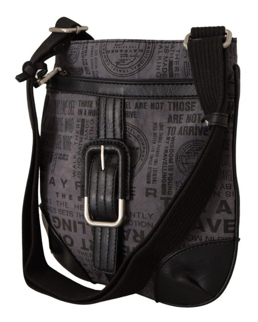 WAYFARER Black Gray Printed Logo Shoulder Crossbody Purse Bag