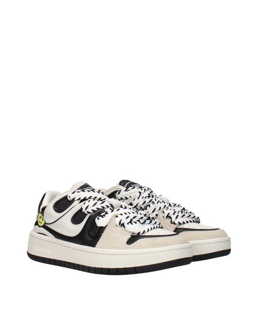 Barrow White Beige Leather Sneakers
