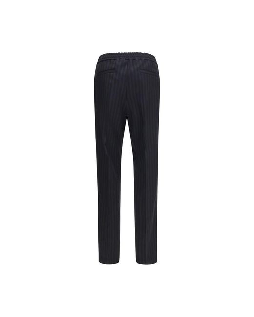 Versace Blue Black Wool Oves Aries Dress Pants for men