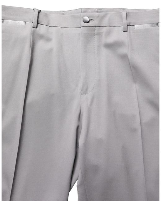 Dolce & Gabbana Gray Wool Tapered Men Dress Trouser Pants for men