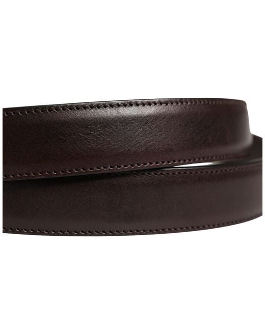 Dolce & Gabbana Brown Classic Leather Metal Buckle Belt Calf for men