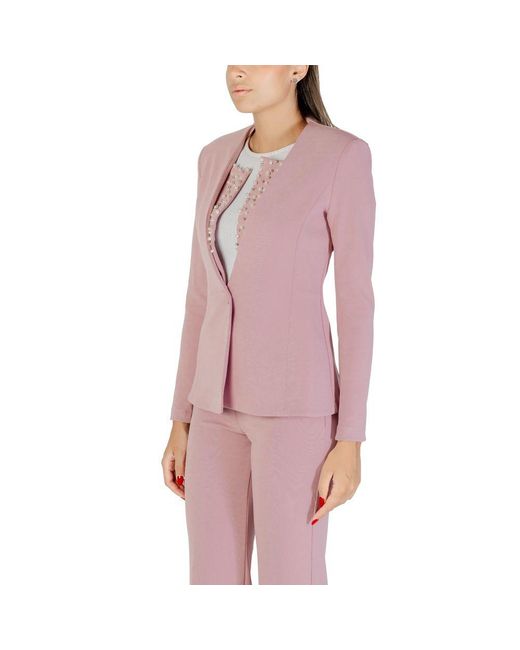 Rinascimento Pink Multicolor Polyester Blazer