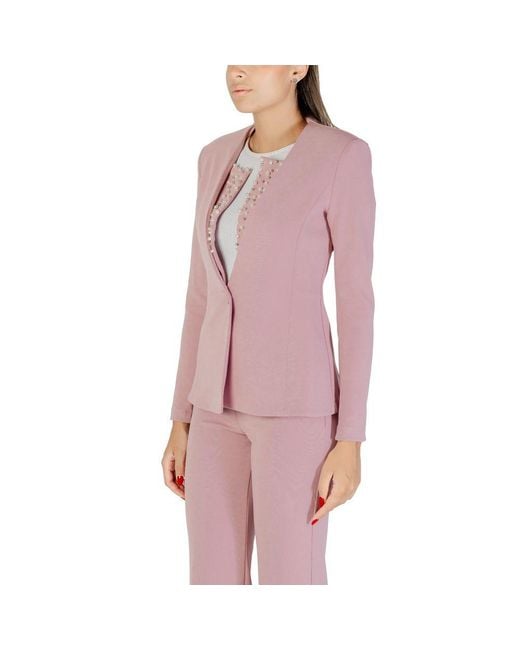 Rinascimento Pink Multicolor Polyester Blazer