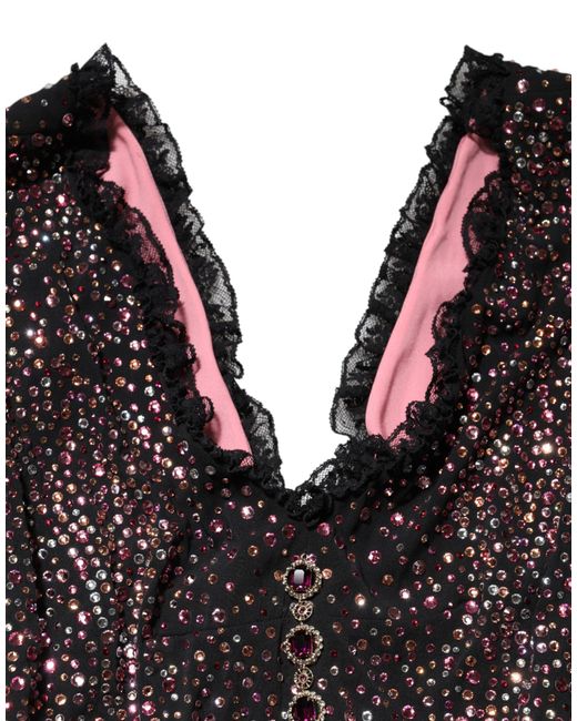 Dolce & Gabbana Black Multicolor Embellished Mermaid Gown Dress for men
