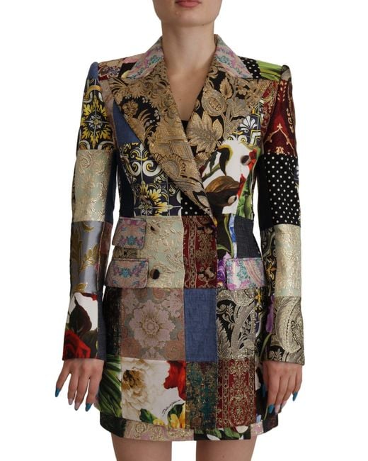 Dolce & Gabbana Black Elegant Patchwork Blazer Jacket