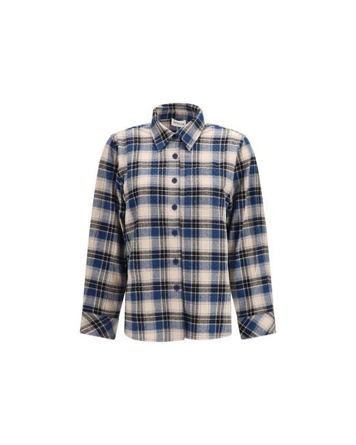 P.A.R.O.S.H. Blue Cotton Pattern Shirt