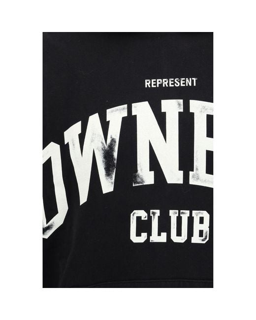 Represent Black Cotton Sweatshirt for men