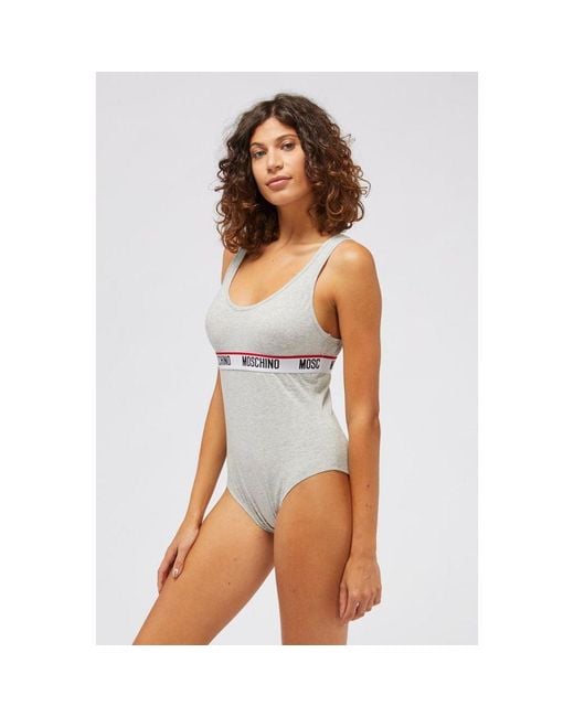 Moschino Gray Cotton Bodysuit