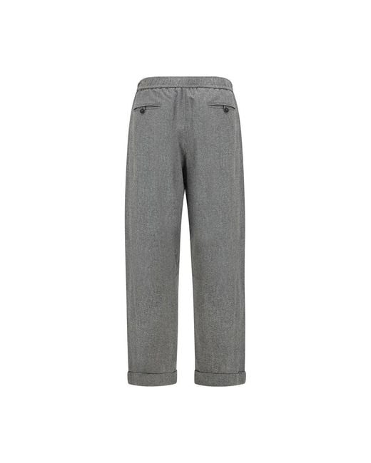 Giorgio Armani Gray Wool Oves Aries Casual Pants for men