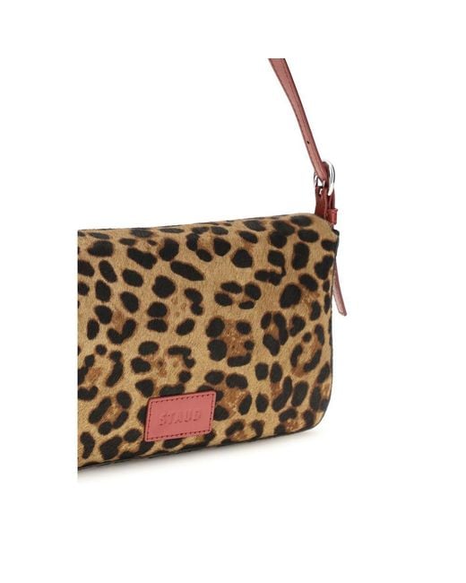 Staud Metallic Beige Calf Leather Bos Taurus Shoulder Bag