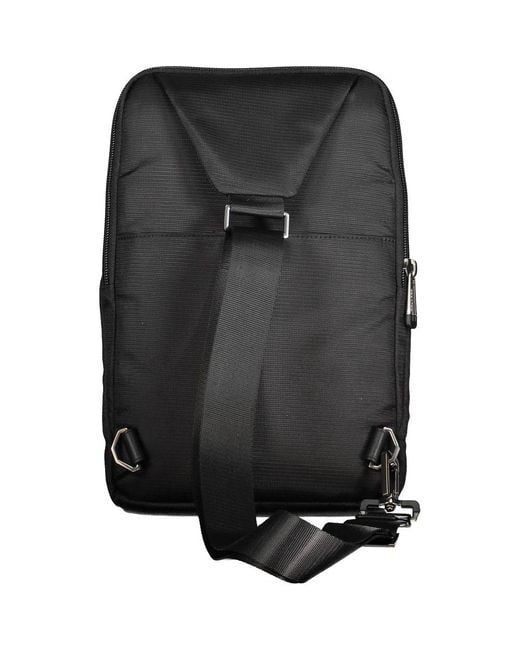 Piquadro Black Recycled Polyethylene Shoulder Bag for men